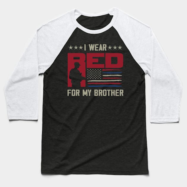 I Wear Red For My Brother Baseball T-Shirt by spacedowl